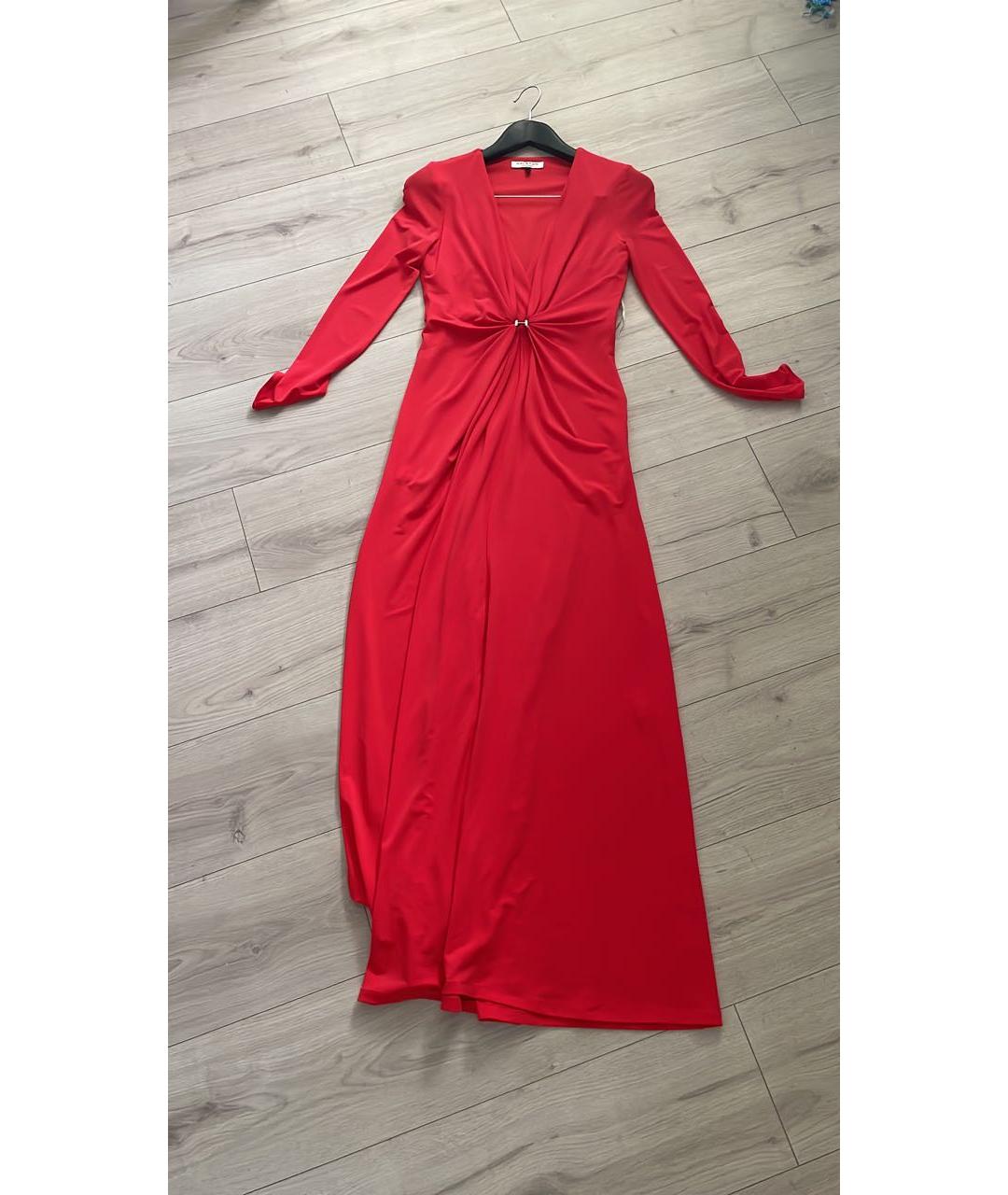 HALSTON HERITAGE Красное полиэстеровое вечернее платье, фото 5
