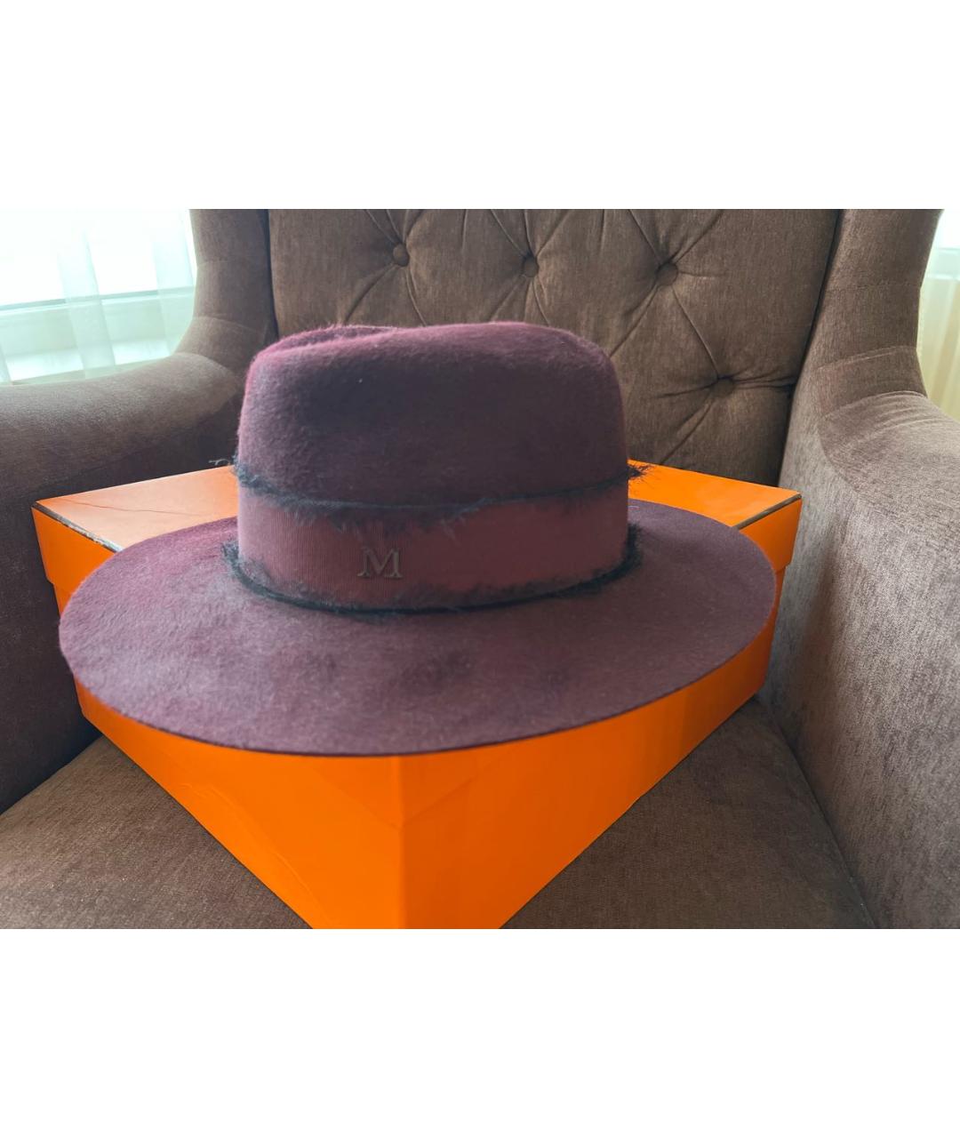 MAISON MICHEL Бордовая кашемировая шляпа, фото 2