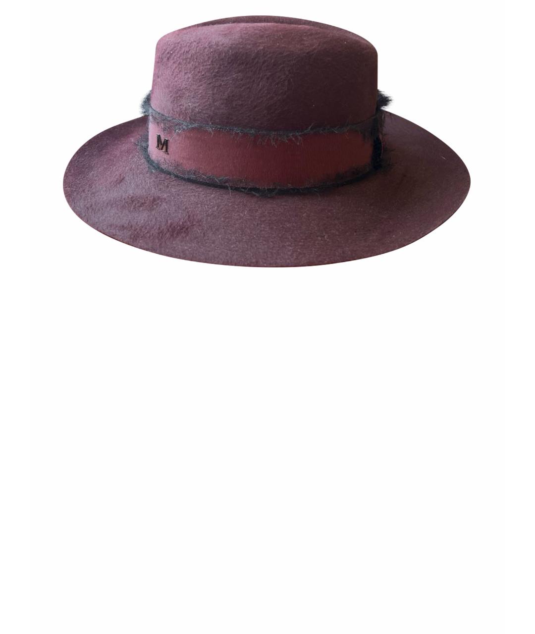 MAISON MICHEL Бордовая кашемировая шляпа, фото 1