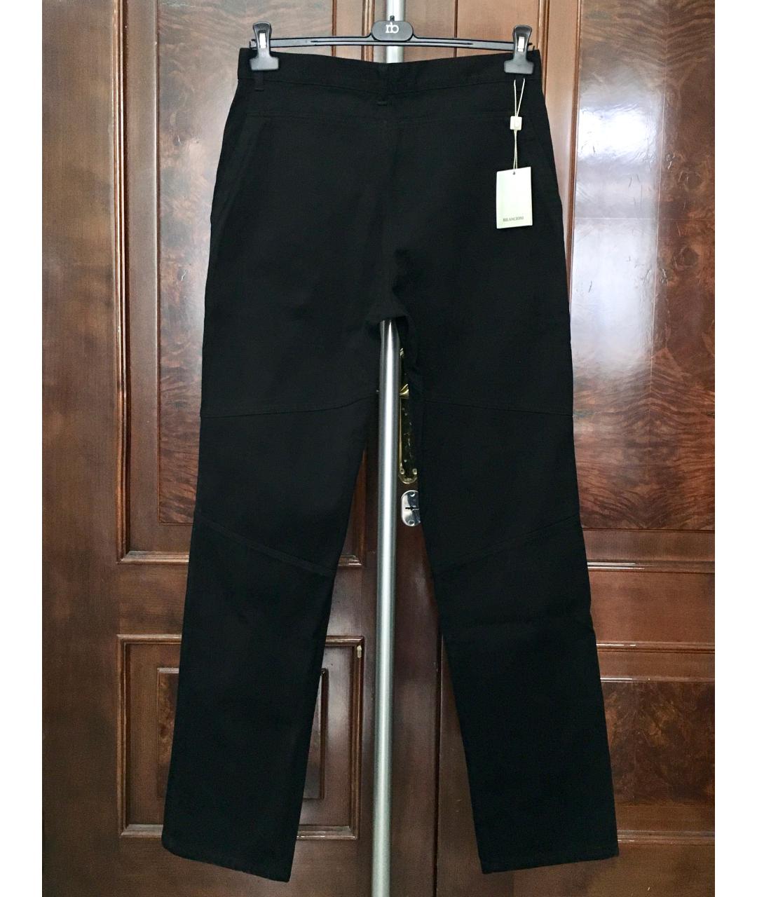 BILANCIONI Черные хлопковые повседневные брюки, фото 2
