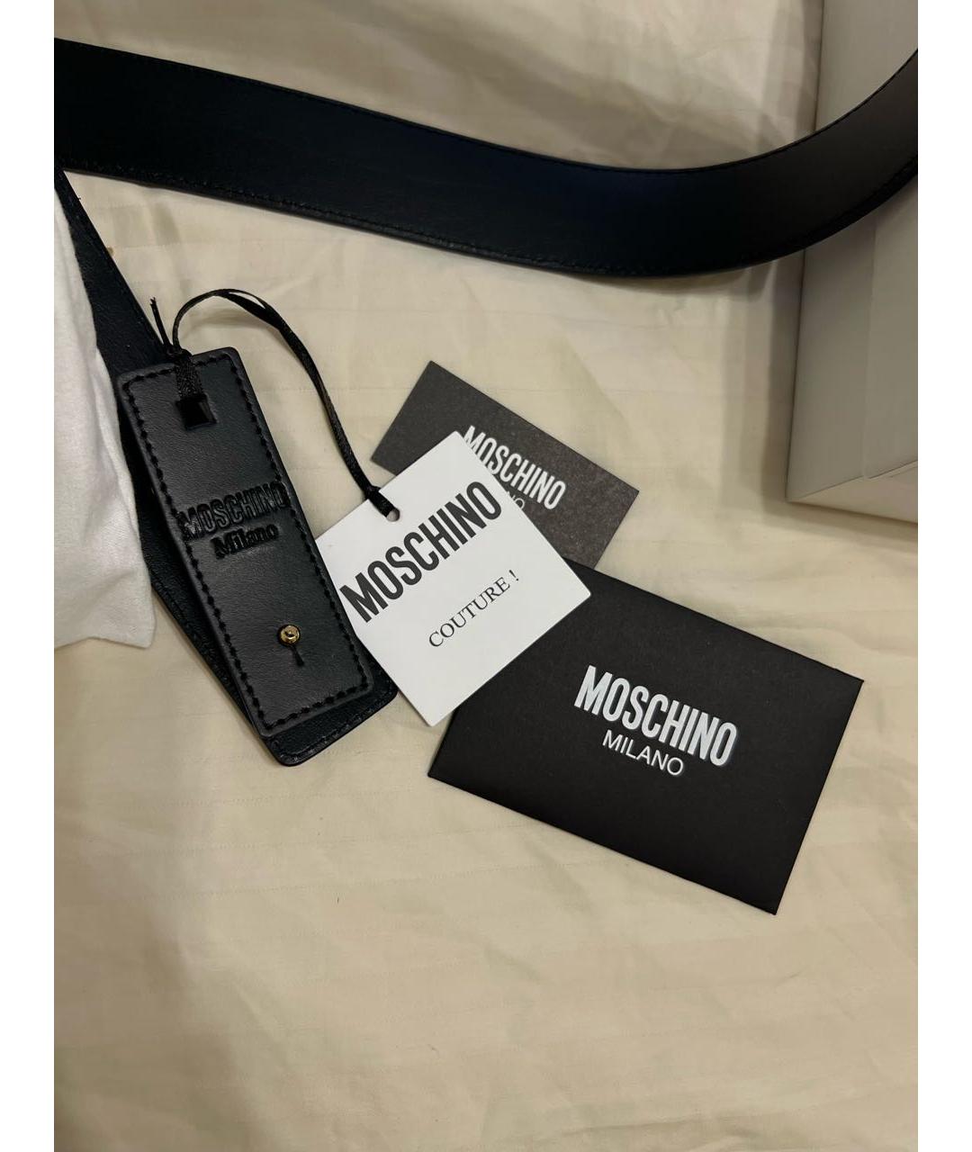 MOSCHINO Черный кожаный ремень, фото 4