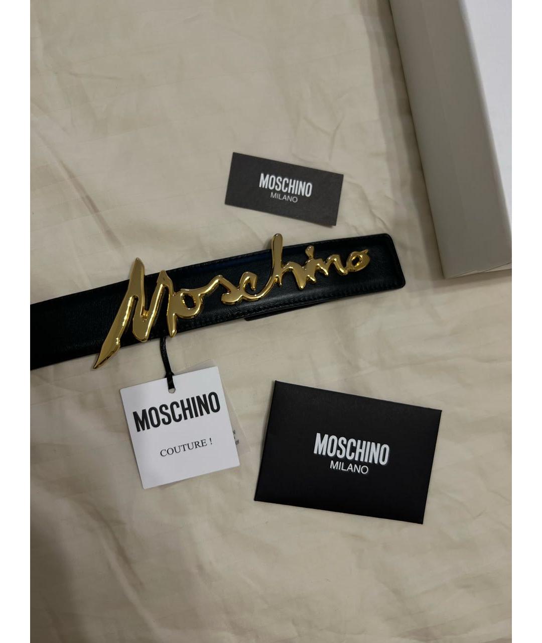 MOSCHINO Черный кожаный ремень, фото 2