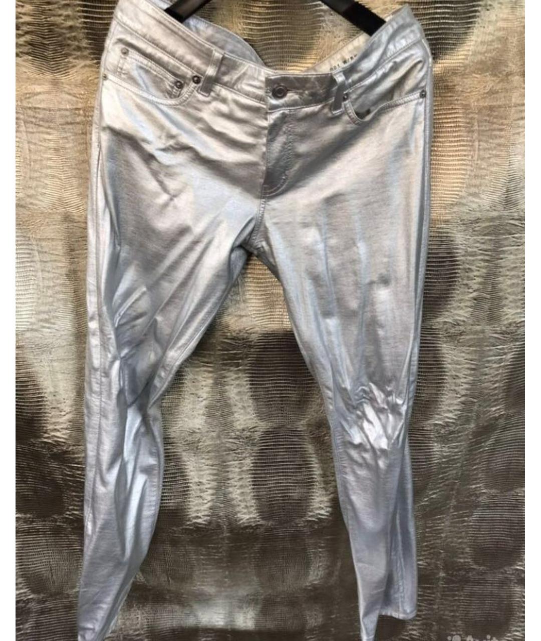 RALPH LAUREN Серебряные брюки узкие, фото 4