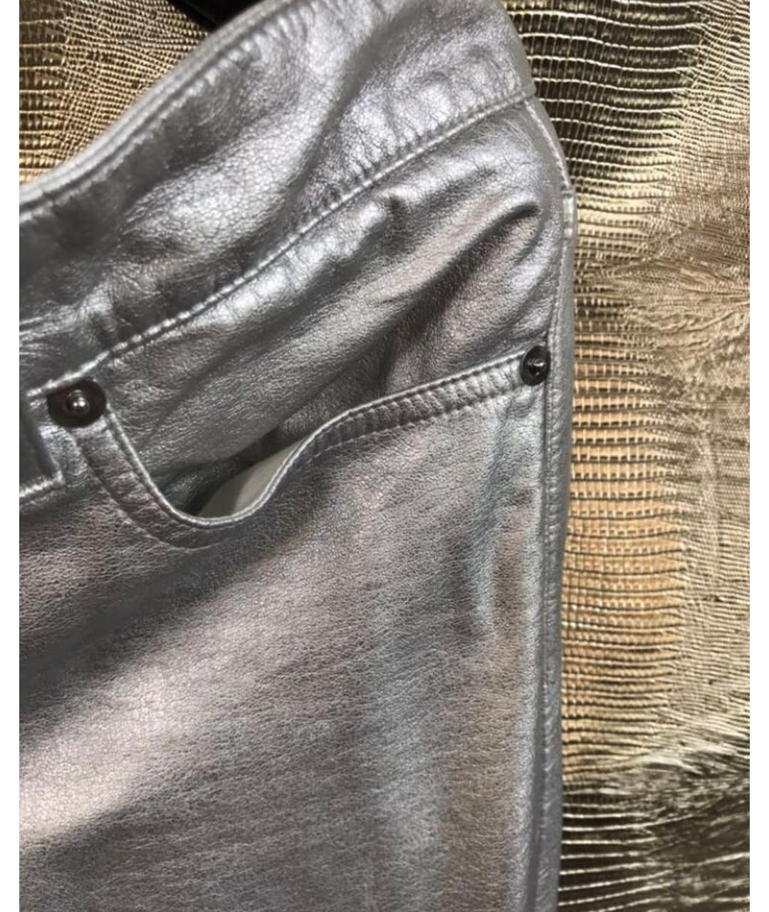 RALPH LAUREN Серебряные брюки узкие, фото 2