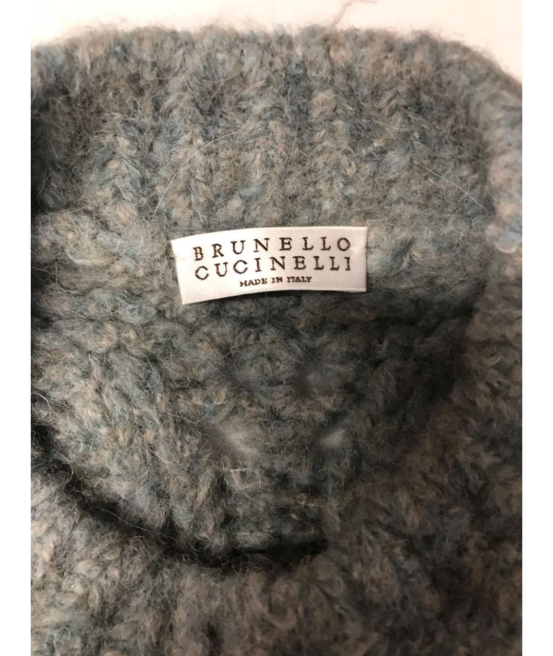 BRUNELLO CUCINELLI Голубой джемпер / свитер, фото 5