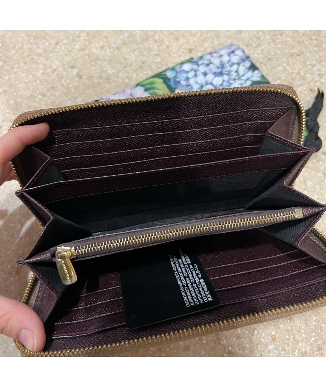 DOLCE&GABBANA Золотой кожаный кошелек, фото 4