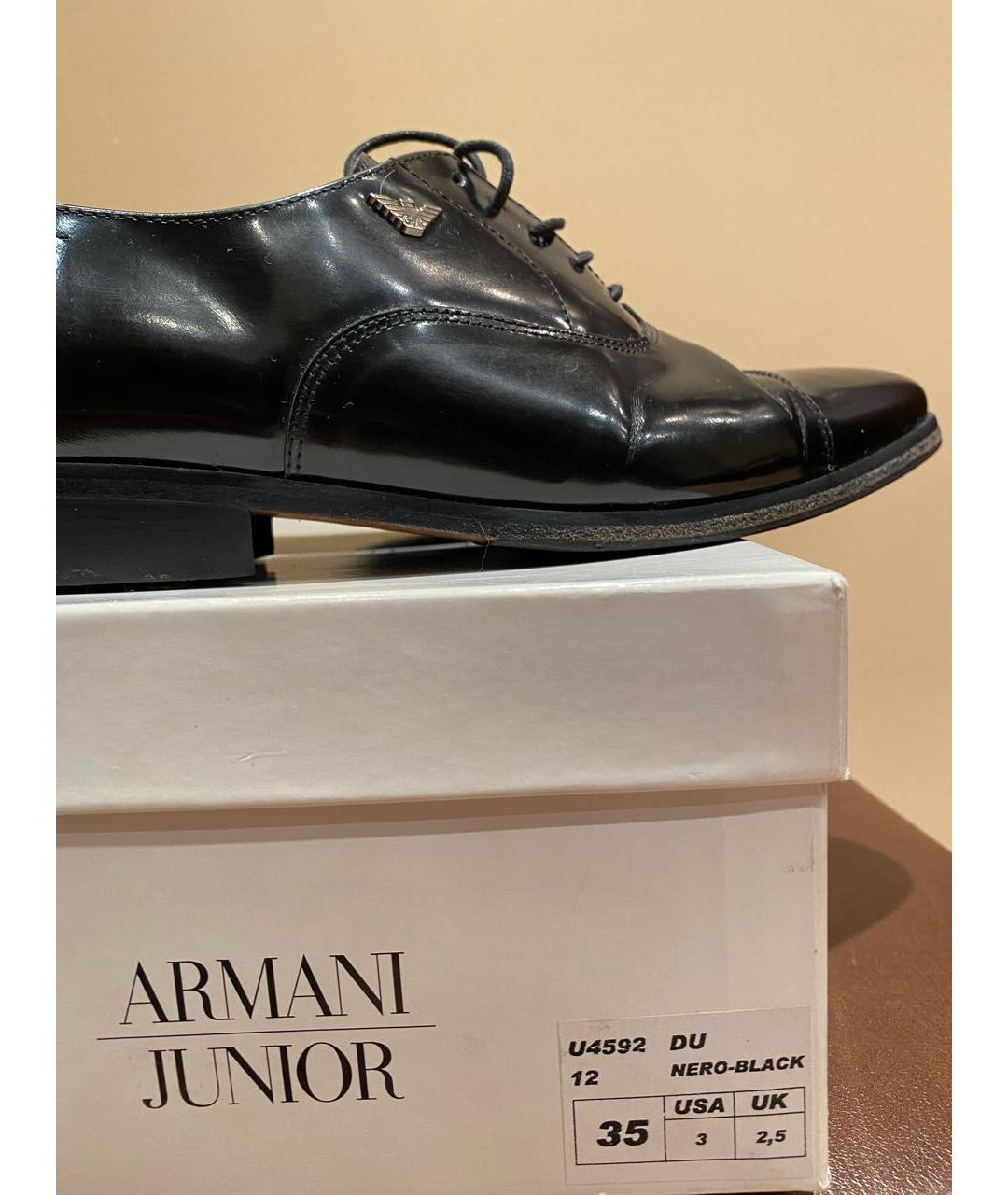 ARMANI JUNIOR Черные ботинки из лакированной кожи, фото 6