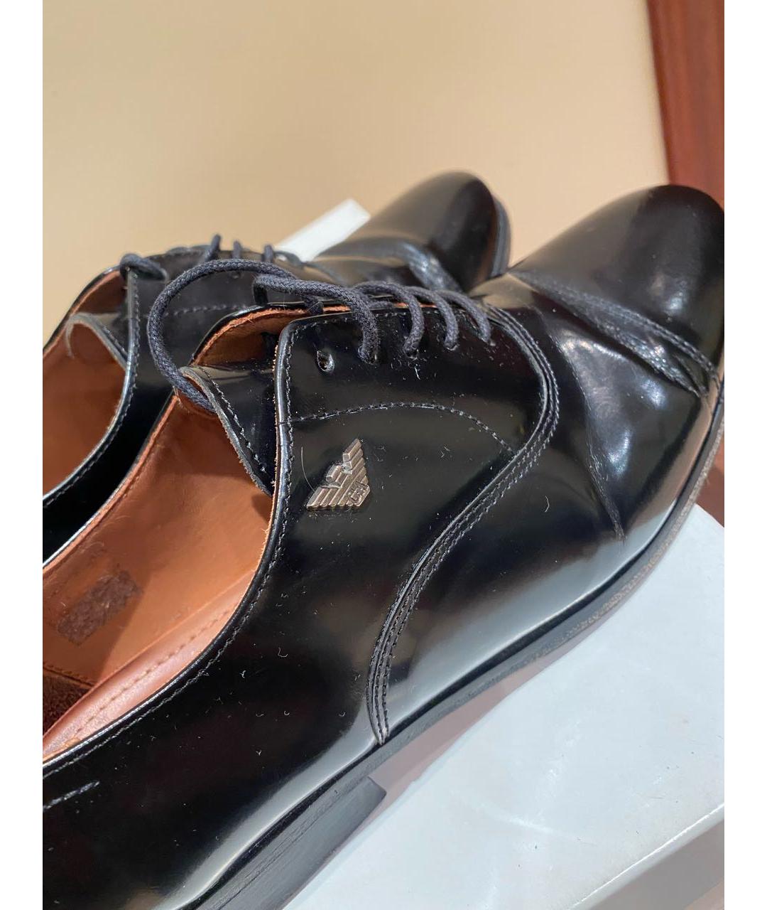 ARMANI JUNIOR Черные ботинки из лакированной кожи, фото 7
