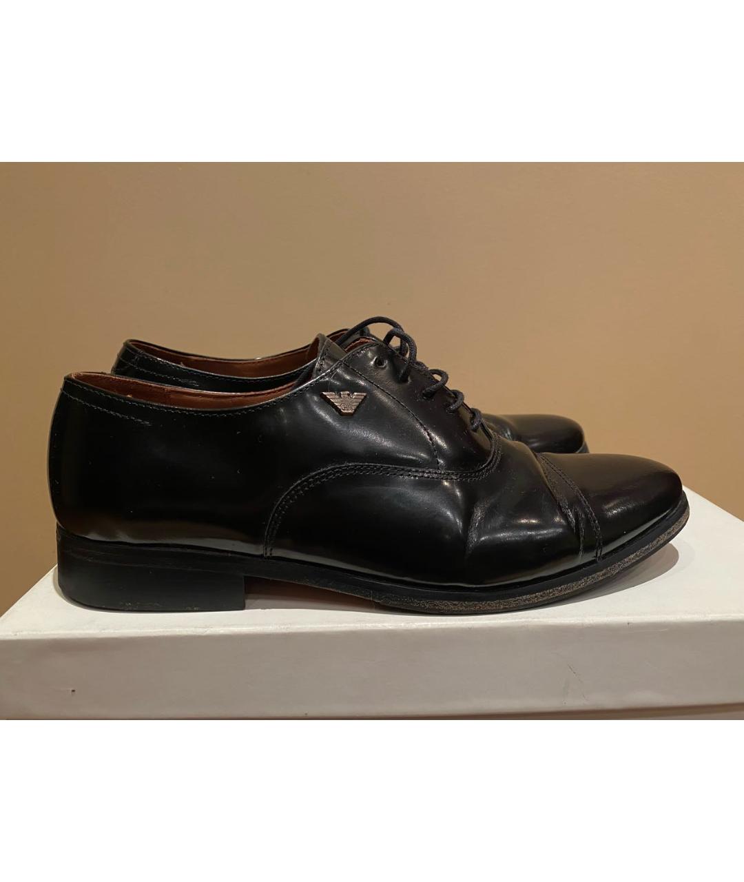 ARMANI JUNIOR Черные ботинки из лакированной кожи, фото 9