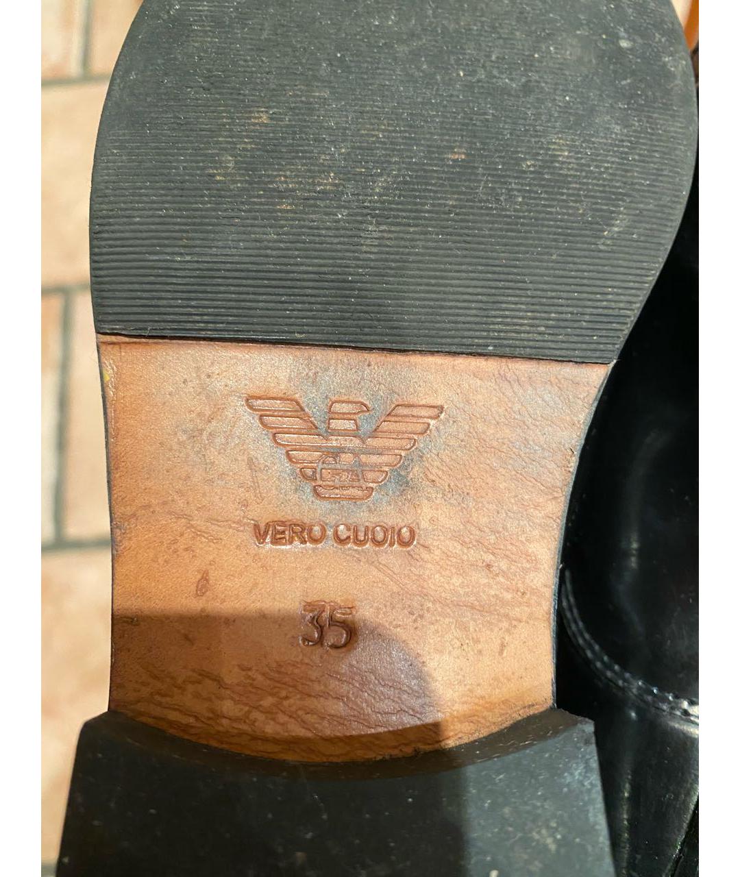 ARMANI JUNIOR Черные ботинки из лакированной кожи, фото 8