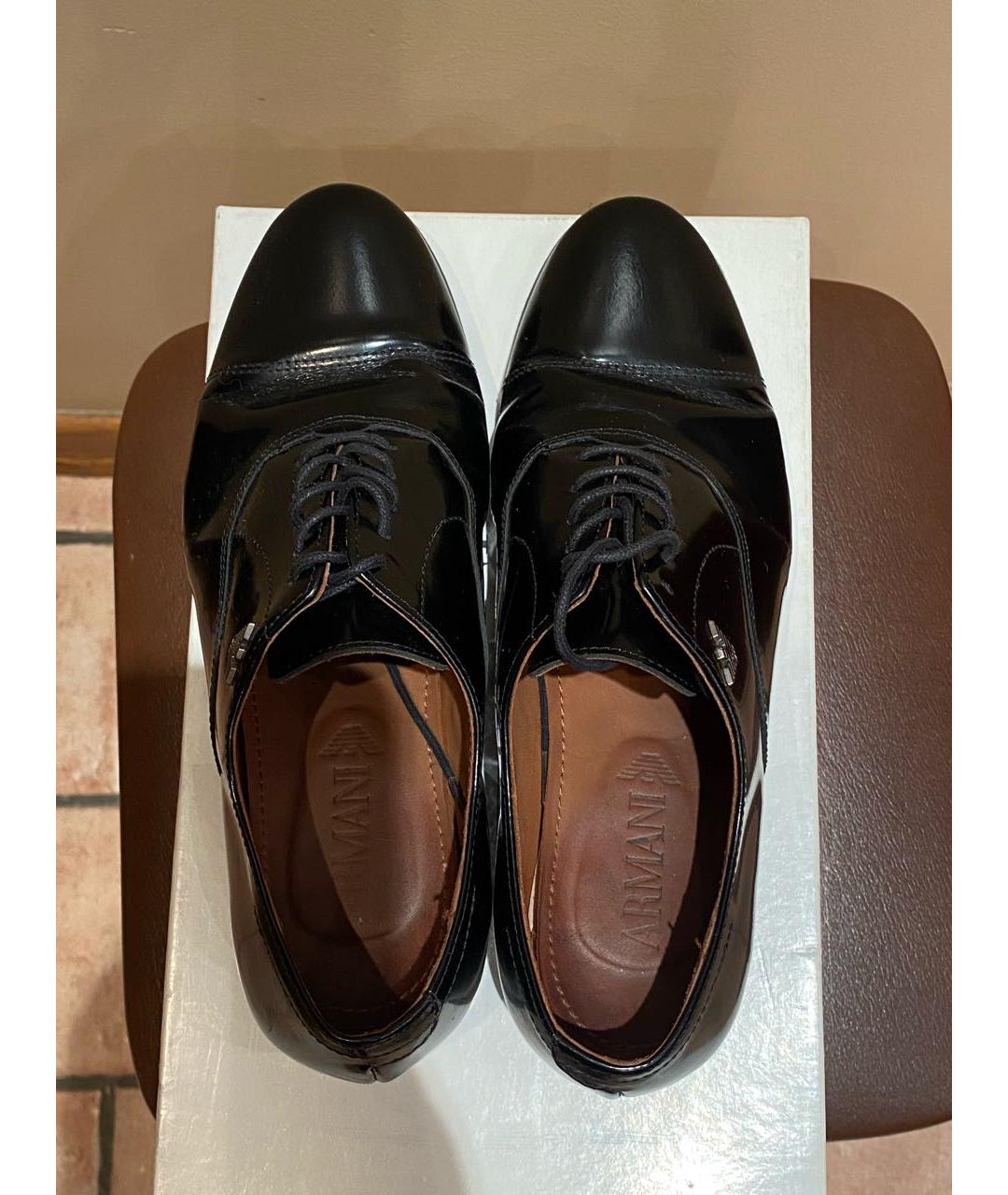 ARMANI JUNIOR Черные ботинки из лакированной кожи, фото 3
