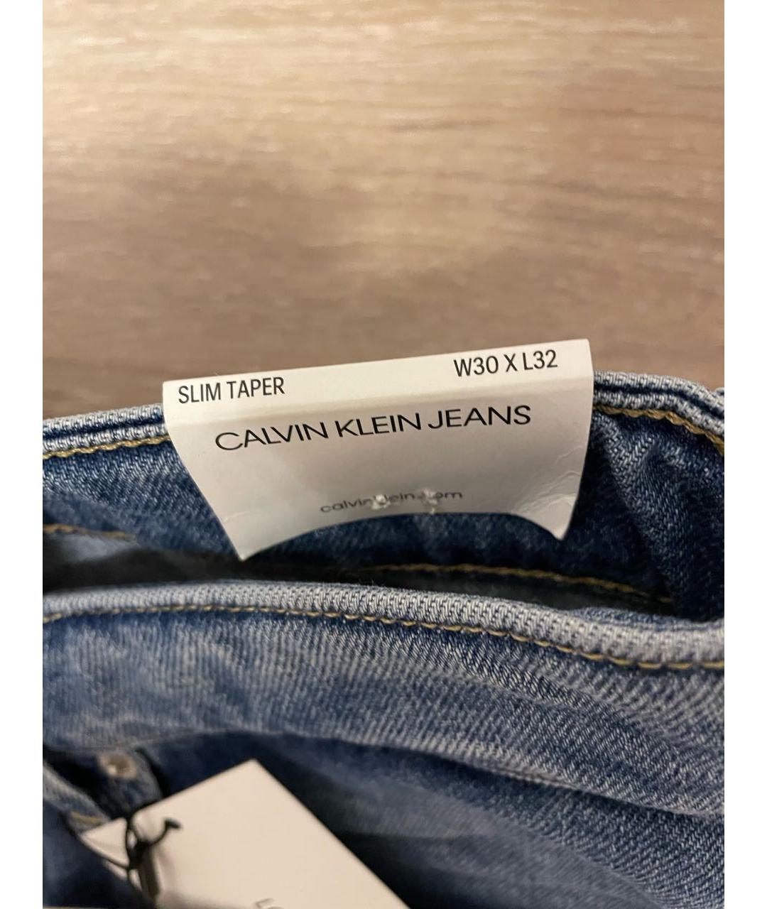 CALVIN KLEIN Синие хлопко-эластановые джинсы скинни, фото 7