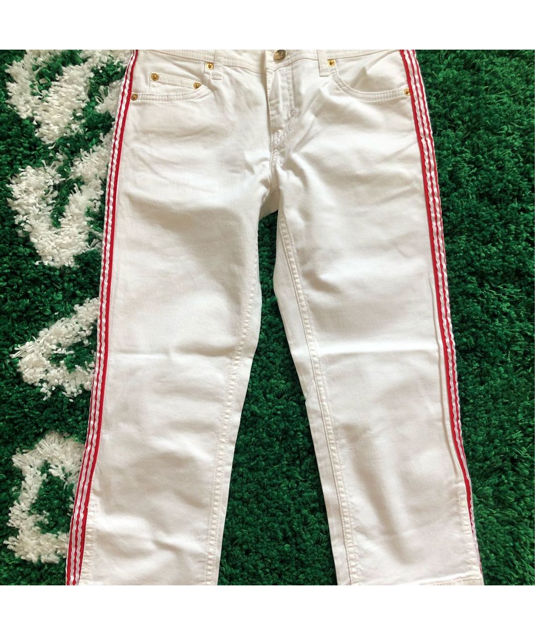 ICEBERG Белые хлопко-эластановые прямые брюки, фото 9