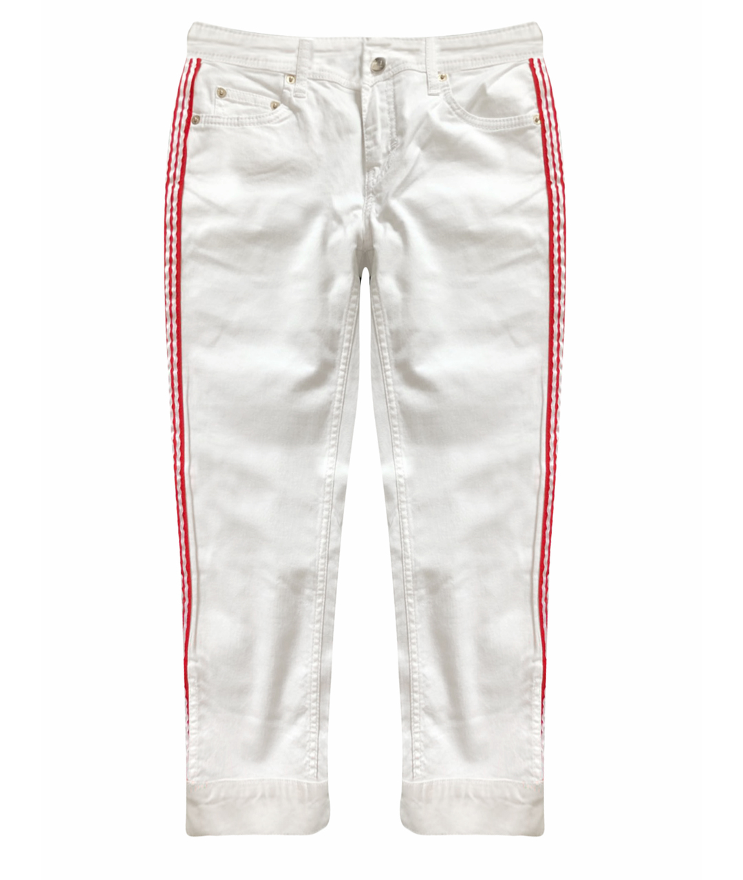 ICEBERG Белые хлопко-эластановые прямые брюки, фото 1