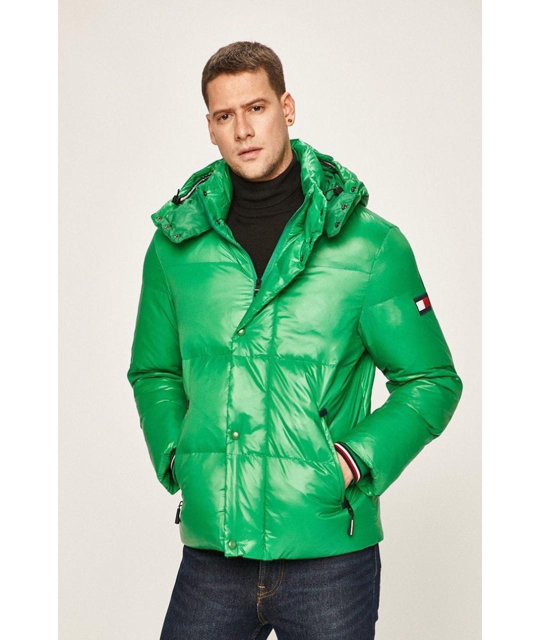 TOMMY HILFIGER Зеленый полиэстеровый пуховик, фото 6
