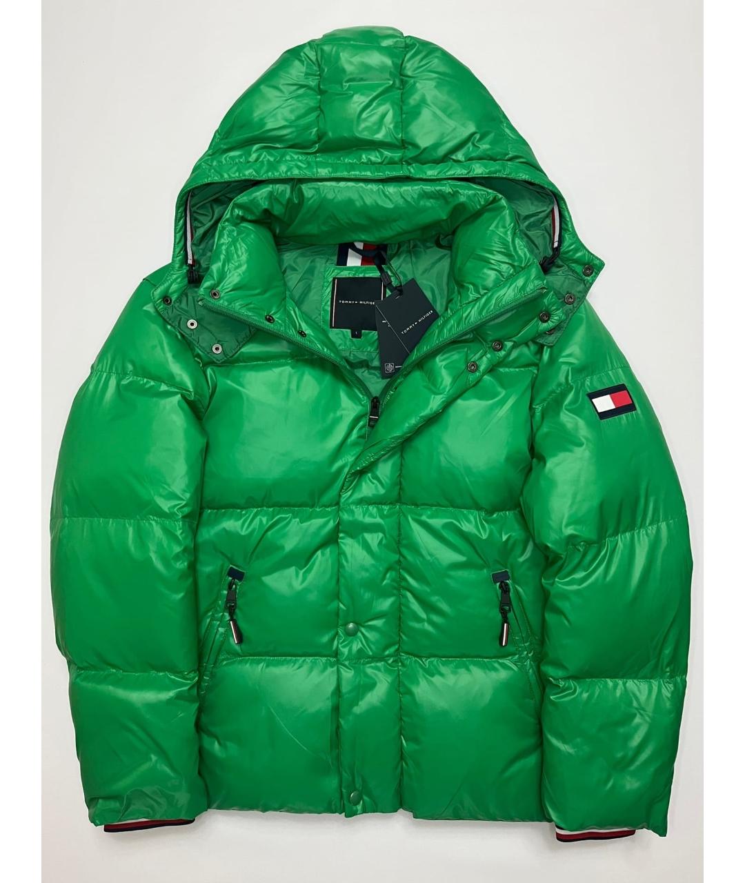 TOMMY HILFIGER Зеленый полиэстеровый пуховик, фото 4