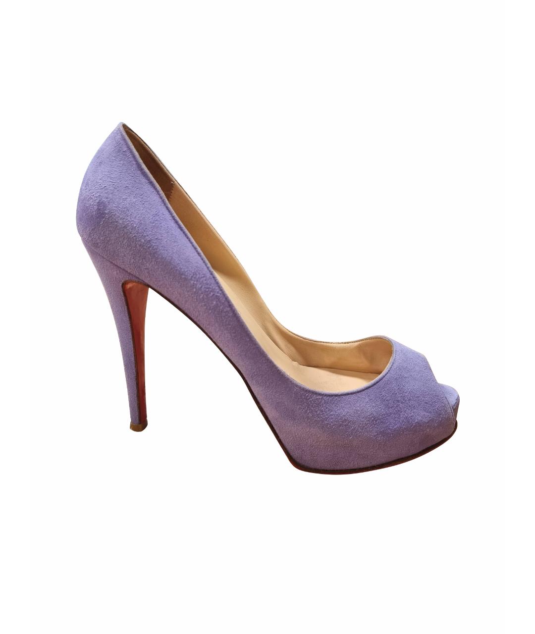 CHRISTIAN LOUBOUTIN Фиолетовые замшевые туфли, фото 1