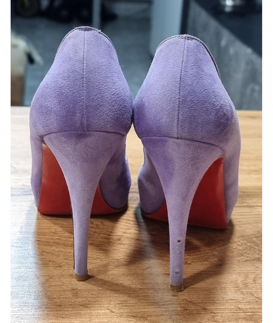 CHRISTIAN LOUBOUTIN Фиолетовые замшевые туфли, фото 4