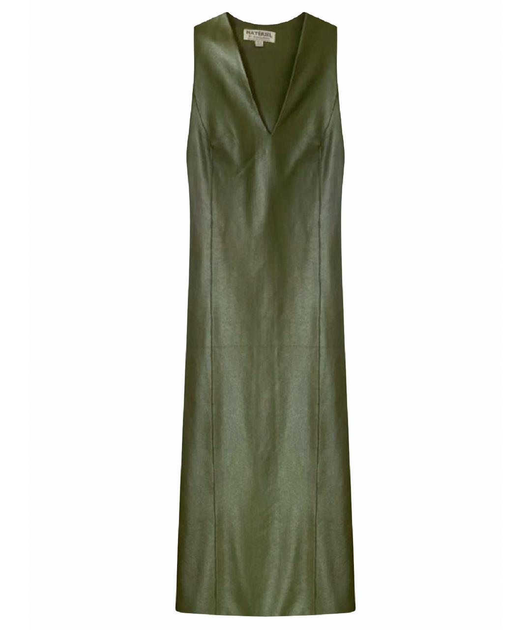 MATÉRIEL Зеленый кожаный сарафан, фото 1
