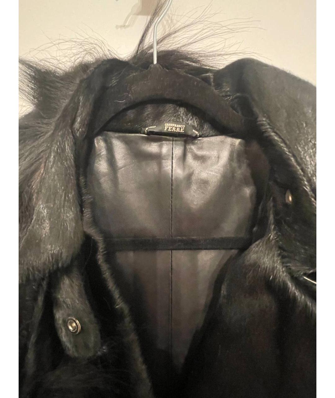 GIANFRANCO FERRE VINTAGE Черное меховое пальто, фото 3