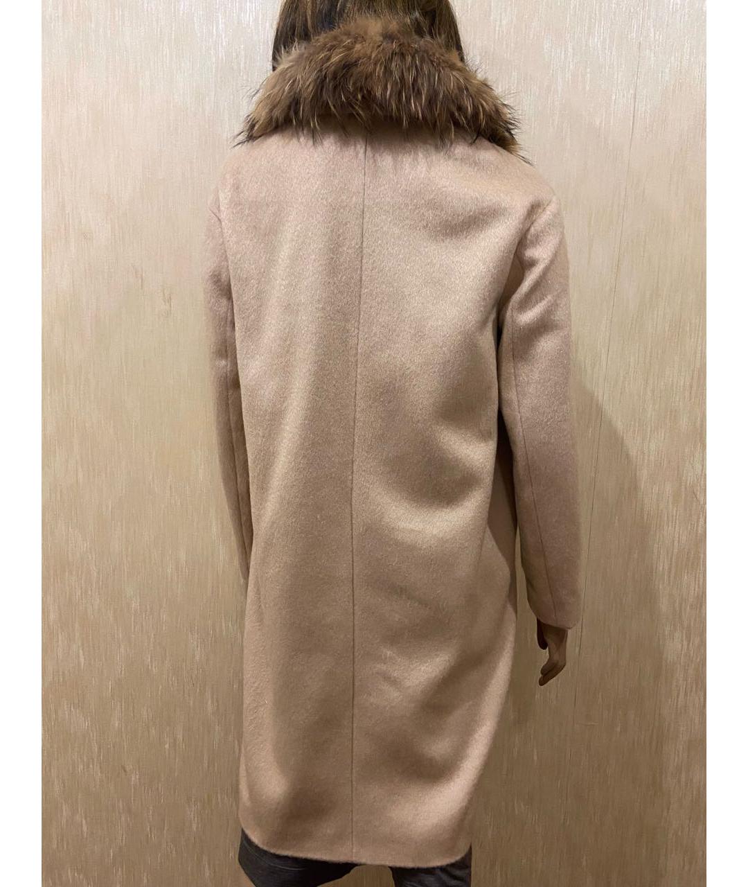 BALDININI Бежевое шерстяное пальто, фото 5