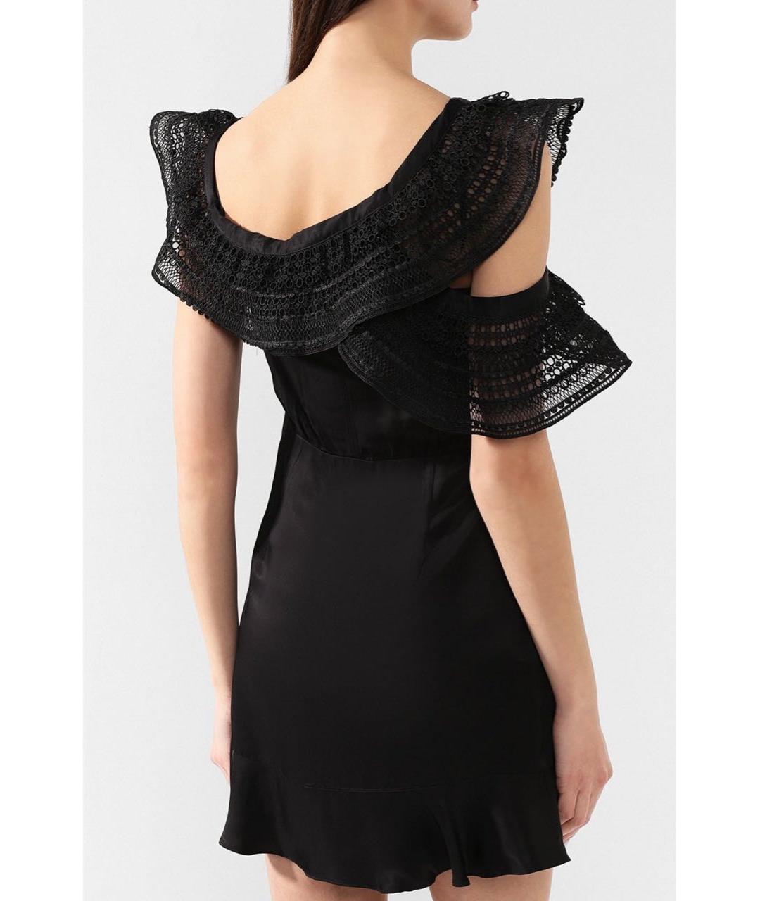 SELF-PORTRAIT Черное вискозное коктейльное платье, фото 6