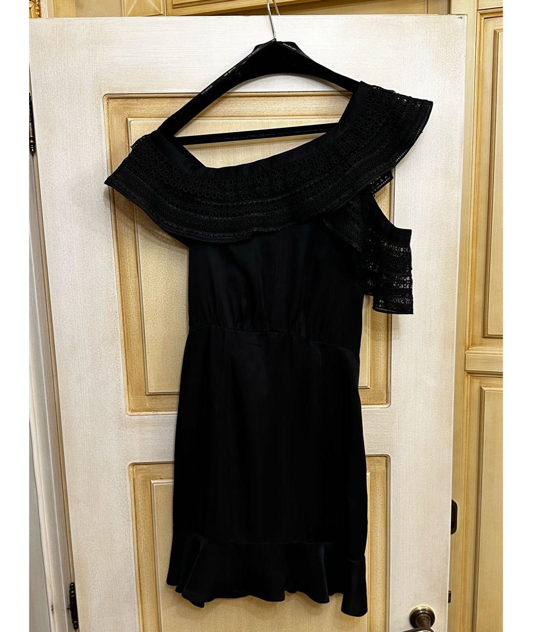 SELF-PORTRAIT Черное вискозное коктейльное платье, фото 2