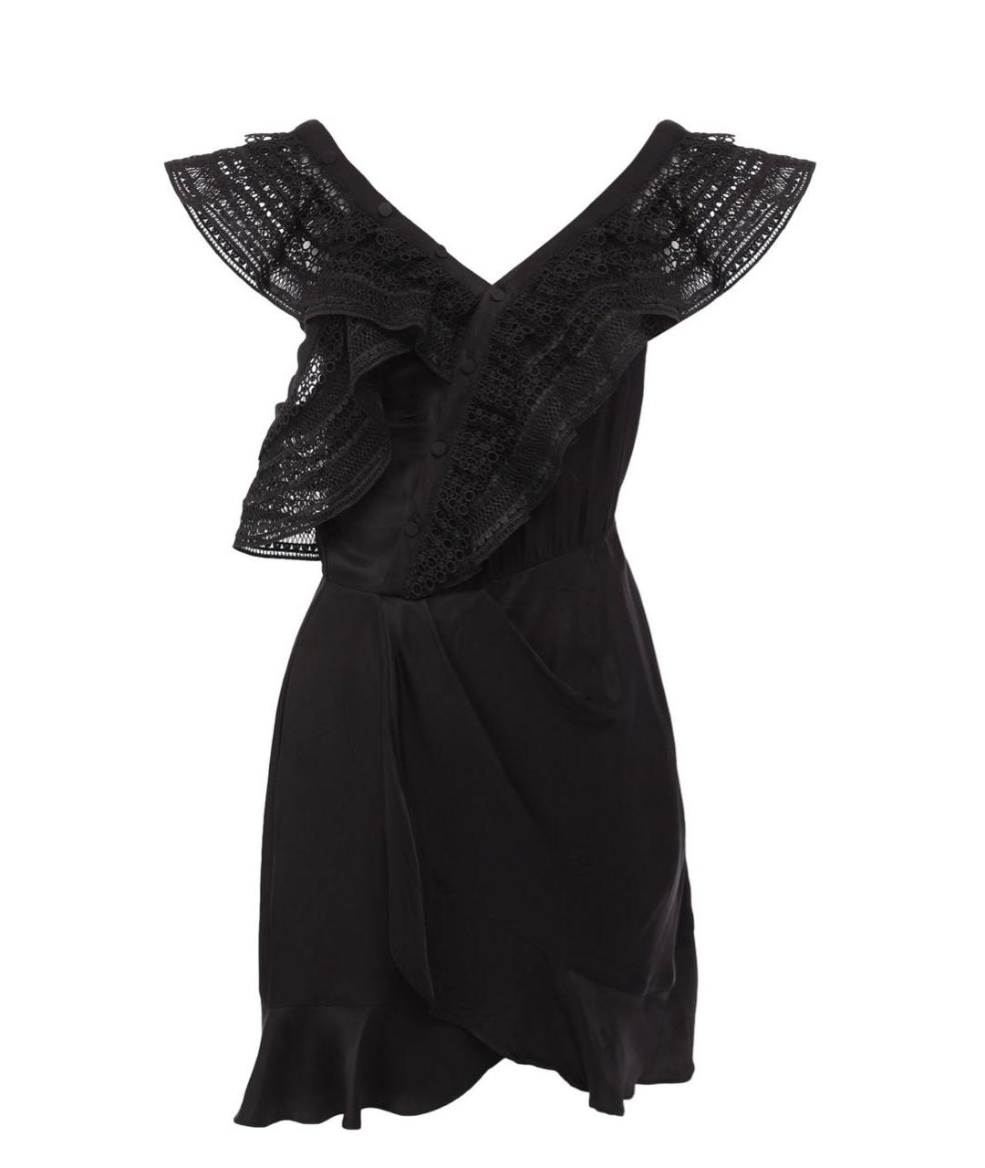 SELF-PORTRAIT Черное вискозное коктейльное платье, фото 1