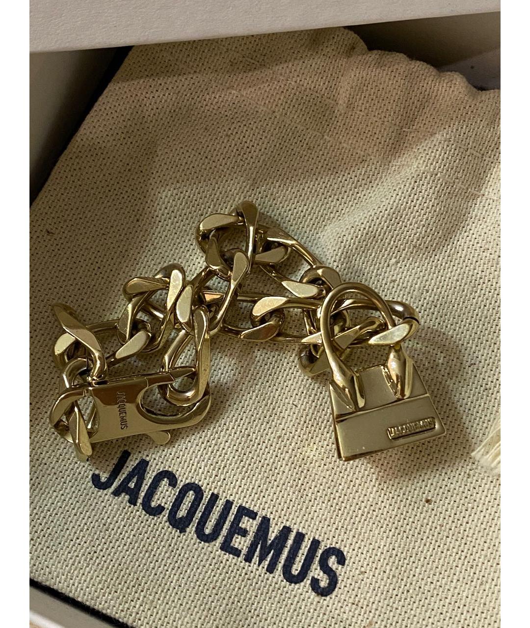 JACQUEMUS Золотой латунный браслет, фото 3