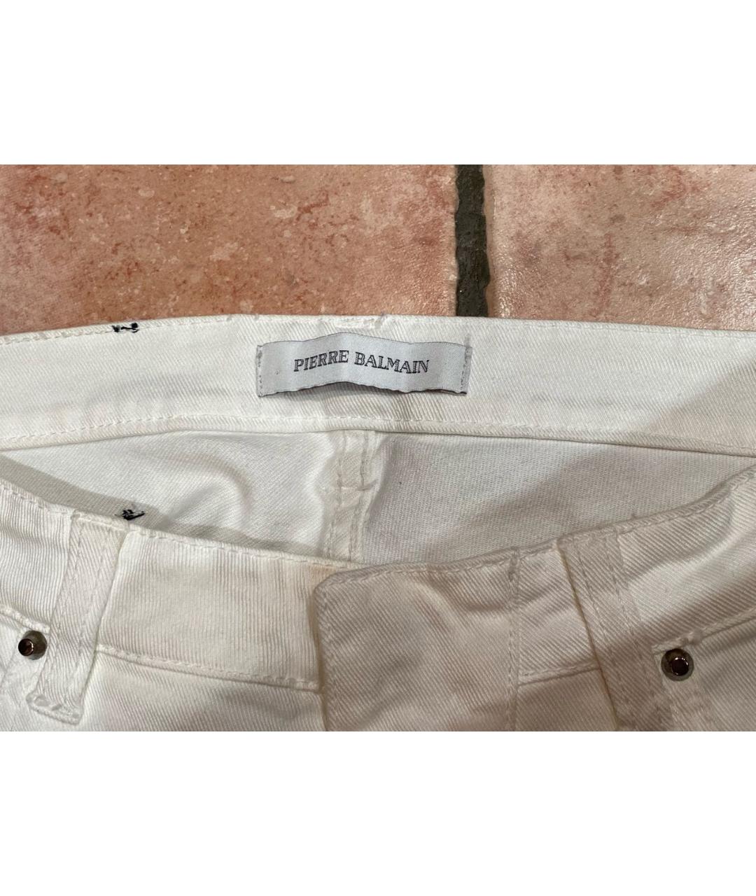 PIERRE BALMAIN Белые хлопковые джинсы слим, фото 3