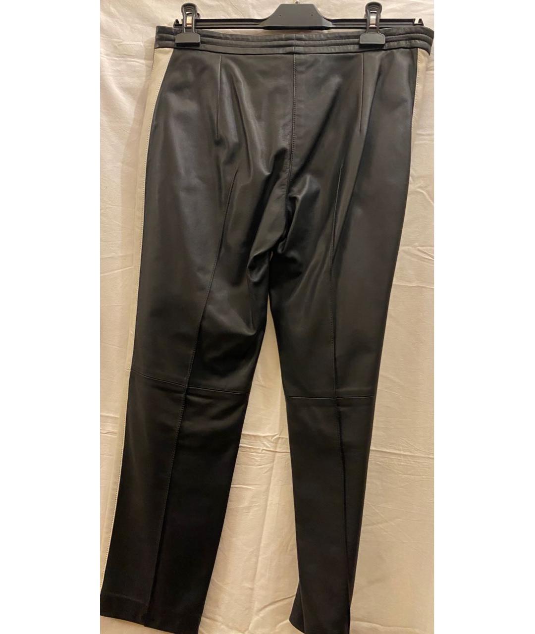 YVES SALOMON Черные кожаные брюки узкие, фото 2