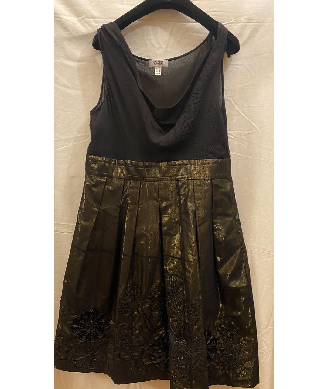 MOSCHINO Черное синтетическое коктейльное платье, фото 5