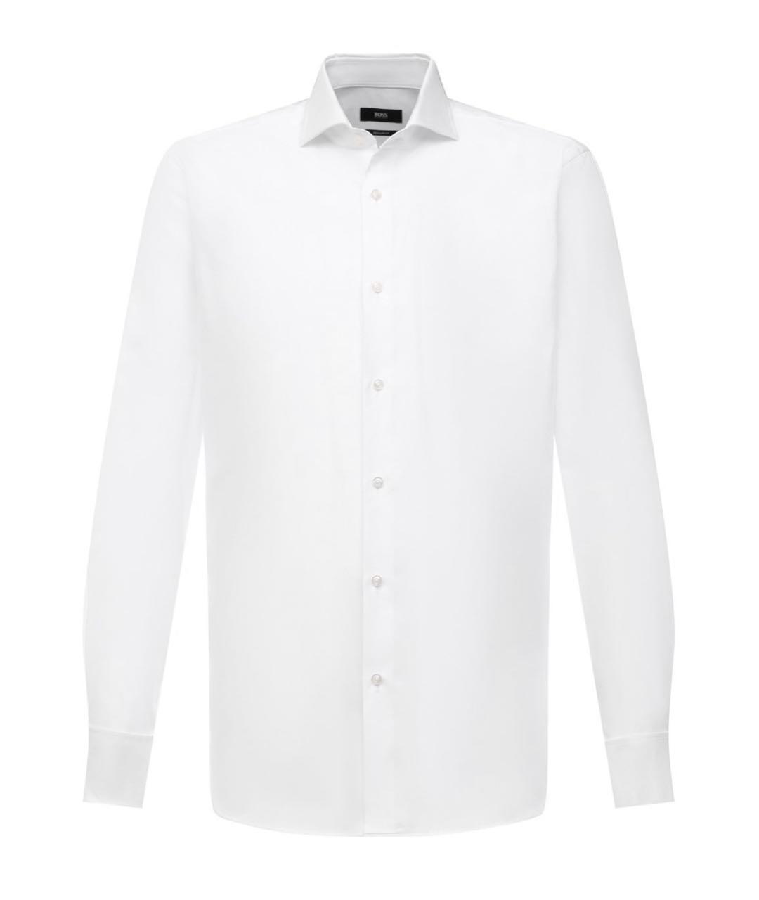 HUGO BOSS Белая хлопковая классическая рубашка, фото 1