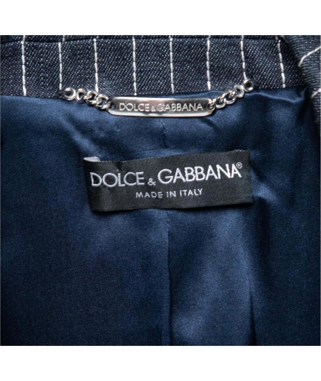 DOLCE & GABBANA VINTAGE Синий деним костюм с брюками, фото 3