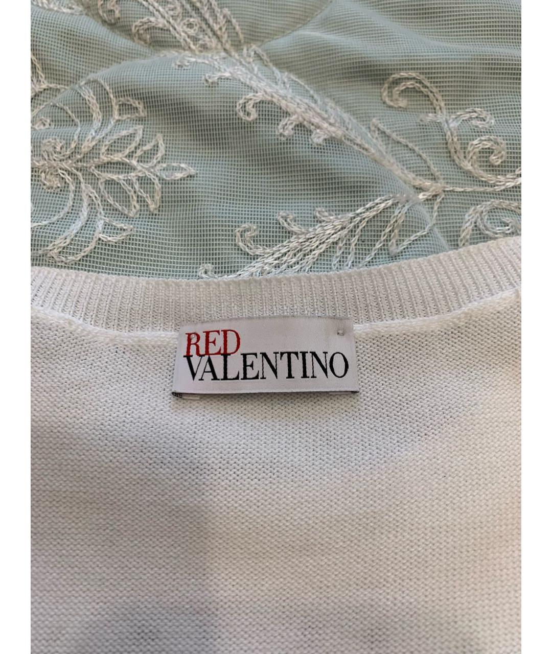 RED VALENTINO Белое хлопковое повседневное платье, фото 3