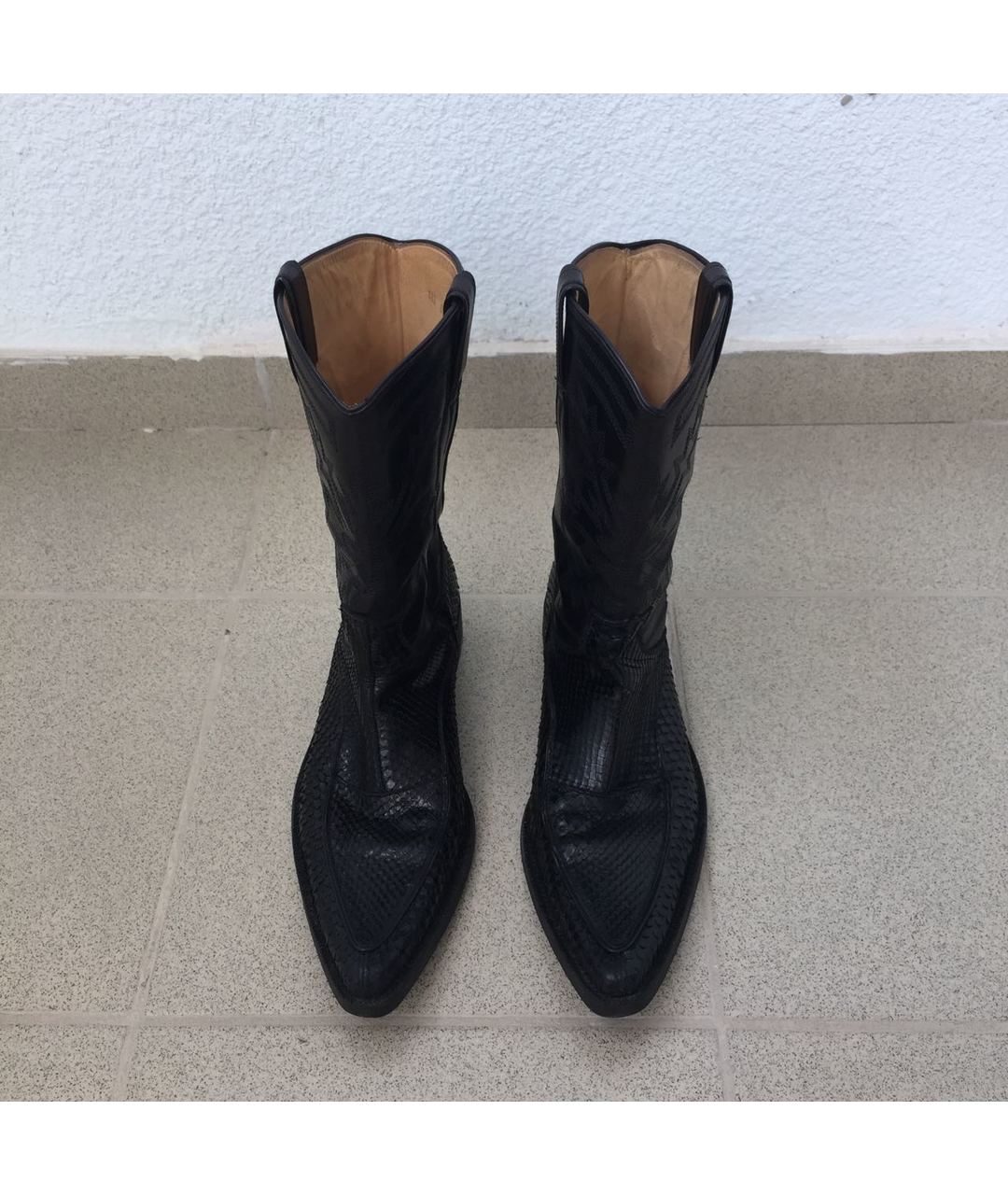 DOLCE&GABBANA Черные высокие ботинки из экзотической кожи, фото 2