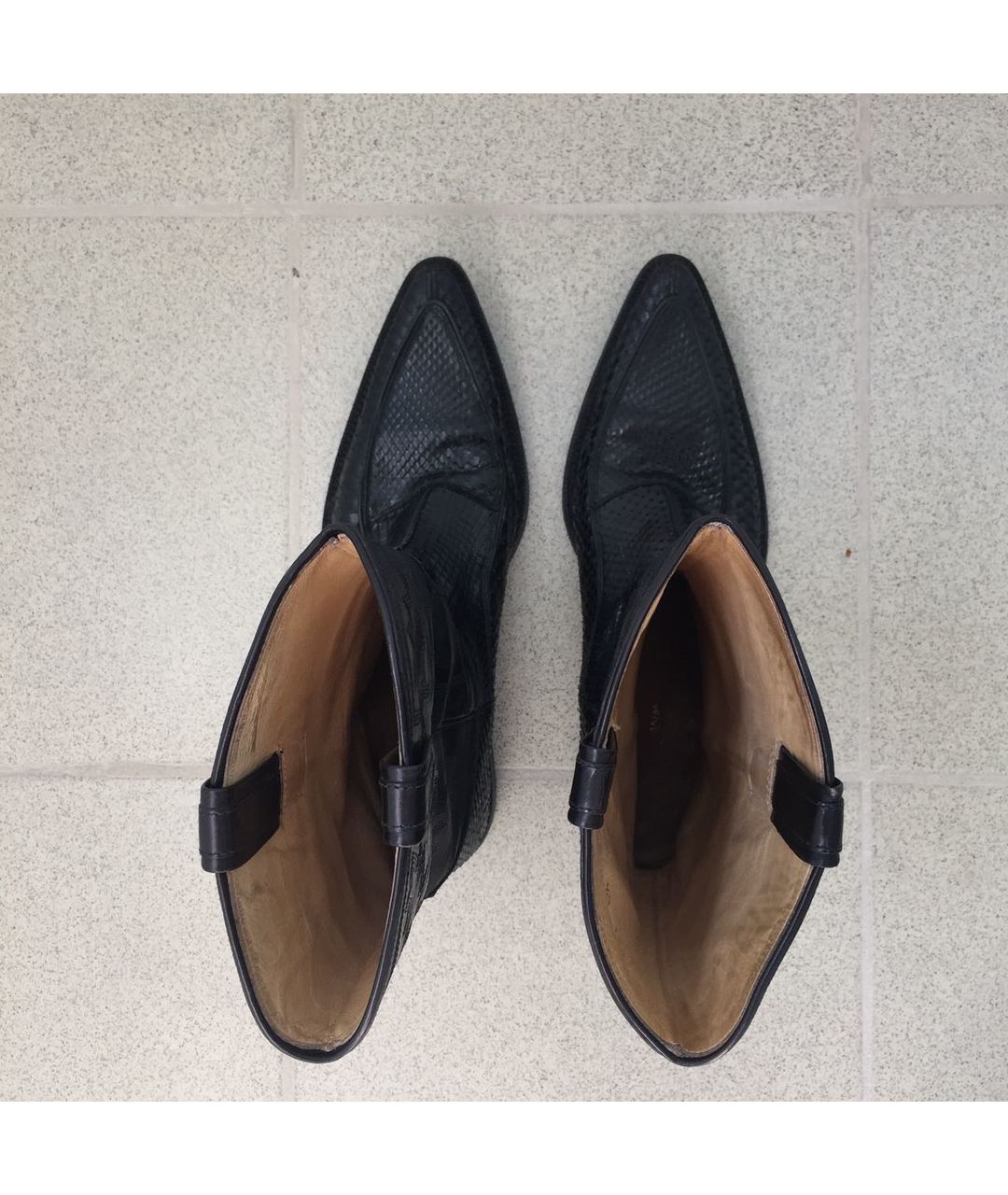 DOLCE&GABBANA Черные высокие ботинки из экзотической кожи, фото 3