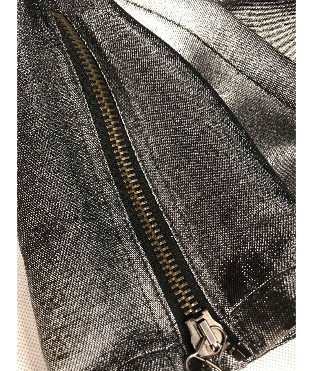 BALMAIN Серебряные прямые брюки, фото 4