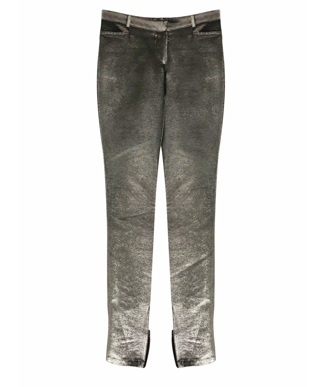BALMAIN Серебряные прямые брюки, фото 1