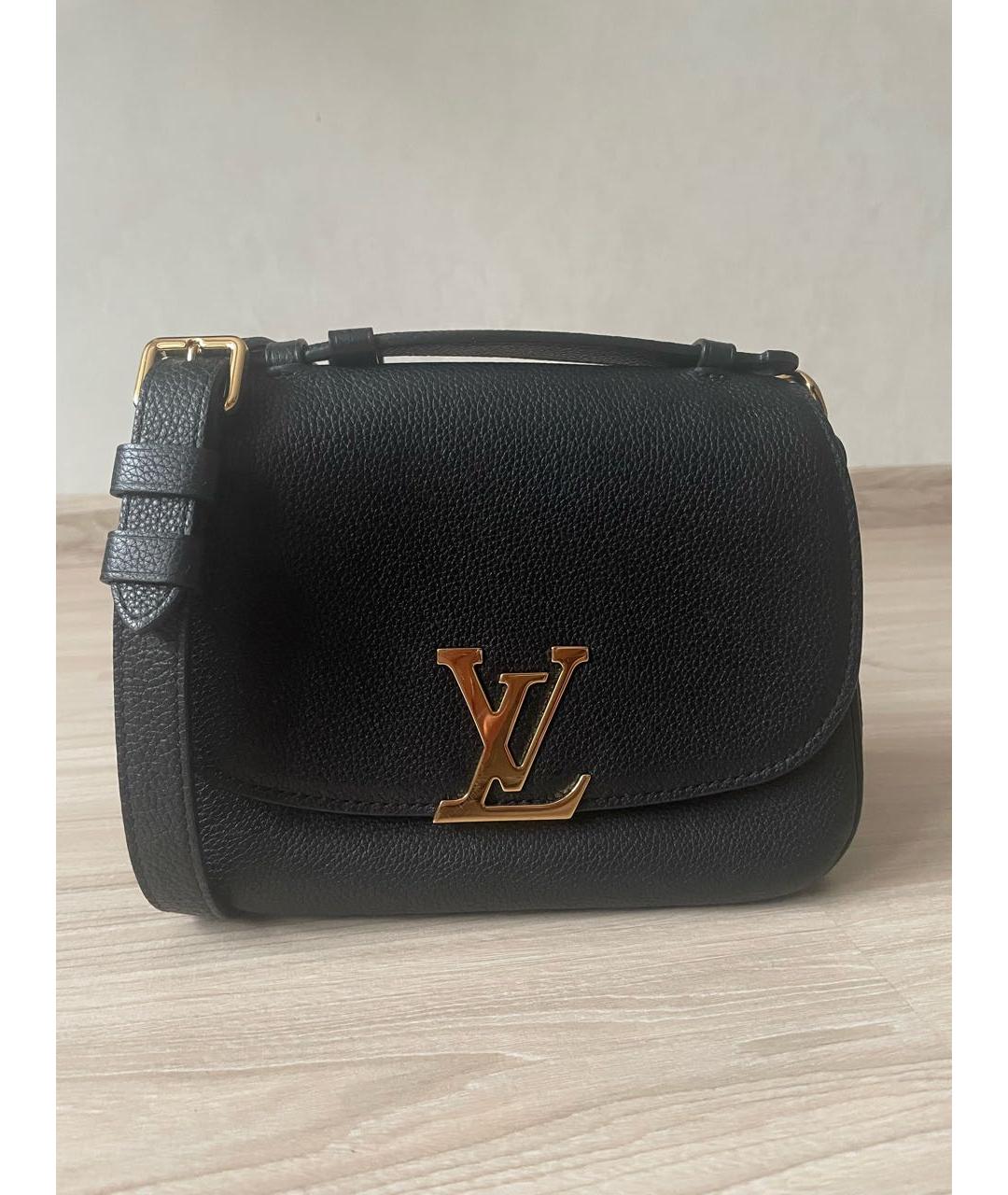 LOUIS VUITTON Черная кожаная сумка через плечо, фото 9
