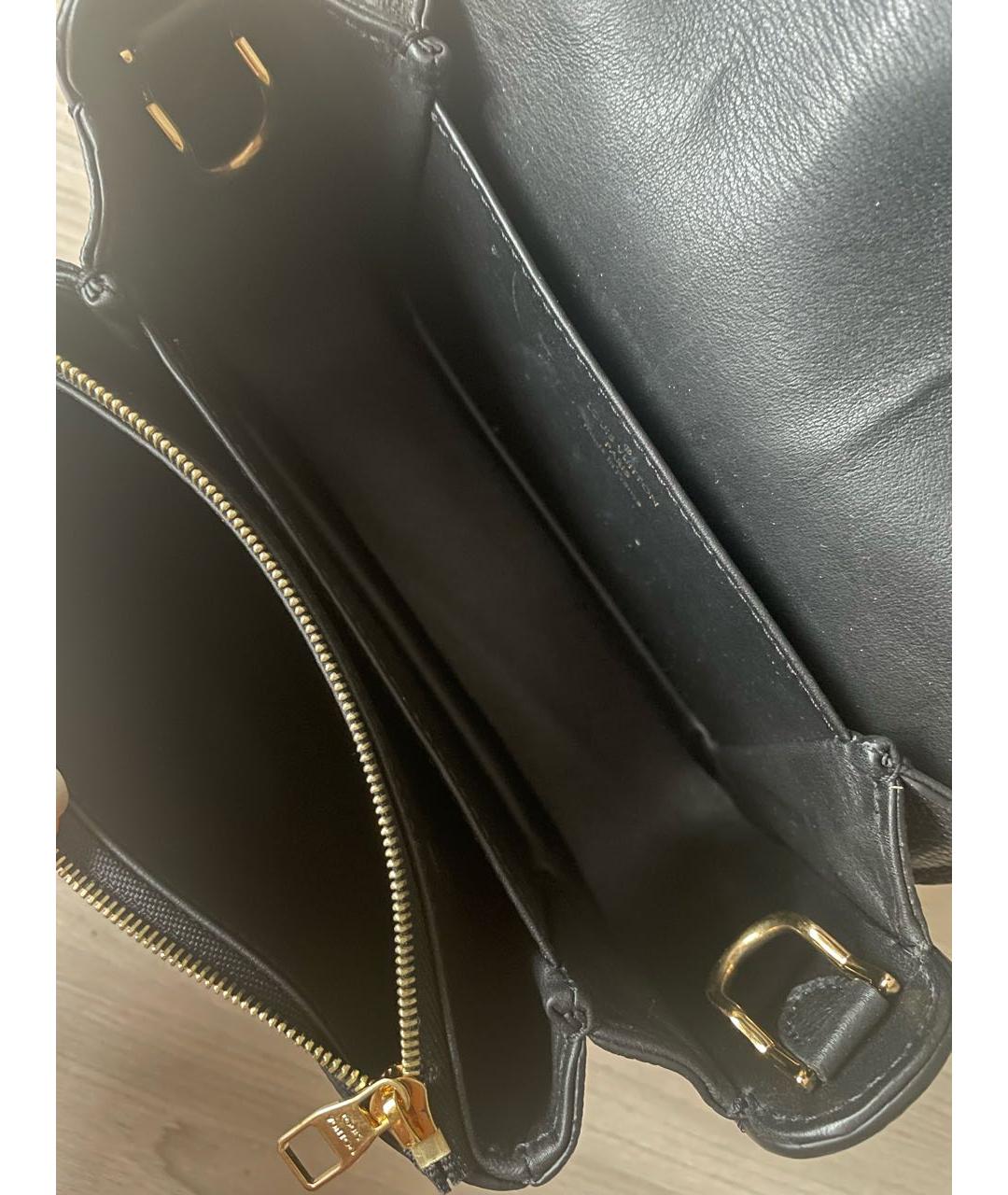 LOUIS VUITTON Черная кожаная сумка через плечо, фото 7
