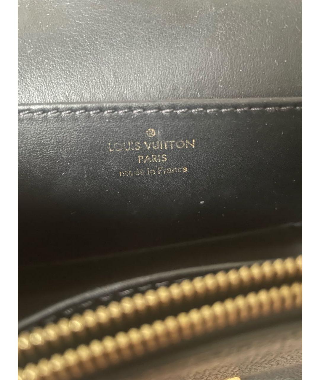 LOUIS VUITTON Черная кожаная сумка через плечо, фото 8