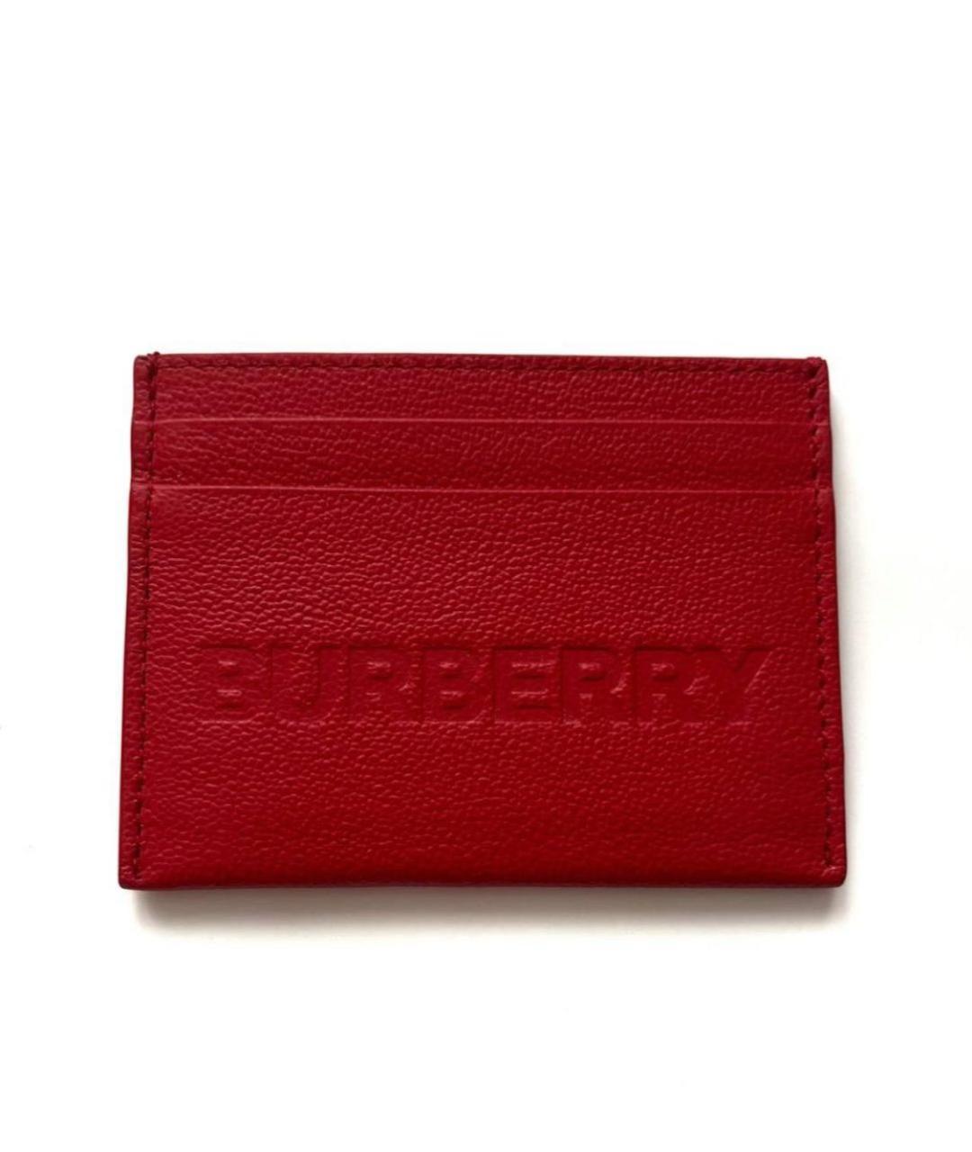 BURBERRY Красный кожаный кардхолдер, фото 1