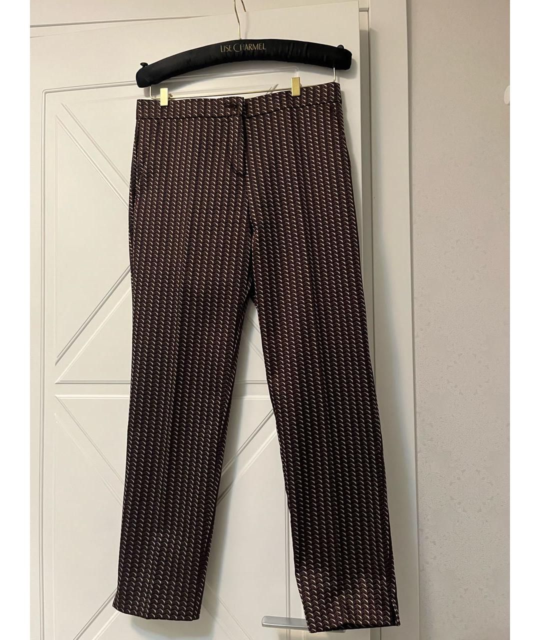 ETRO Бордовые полиэстеровые брюки узкие, фото 3