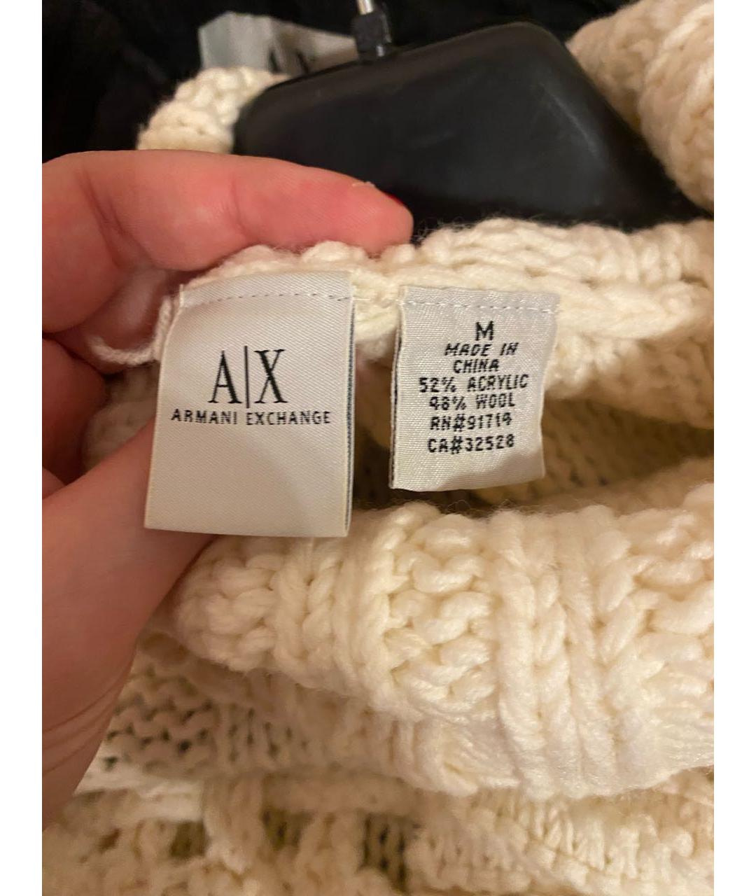 ARMANI EXCHANGE Белый шерстяной джемпер / свитер, фото 3