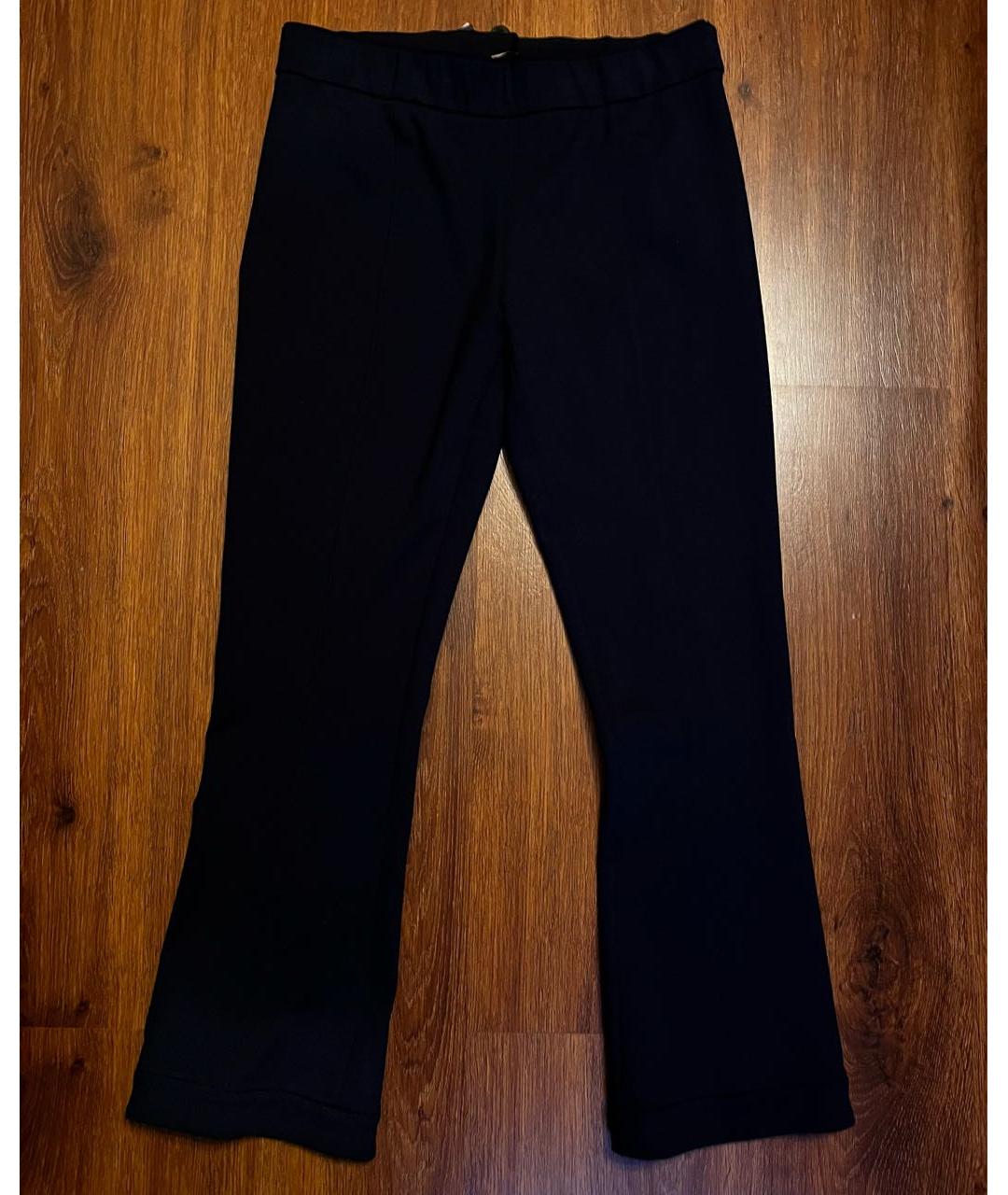 TWIN-SET Темно-синие полиамидовые брюки широкие, фото 5