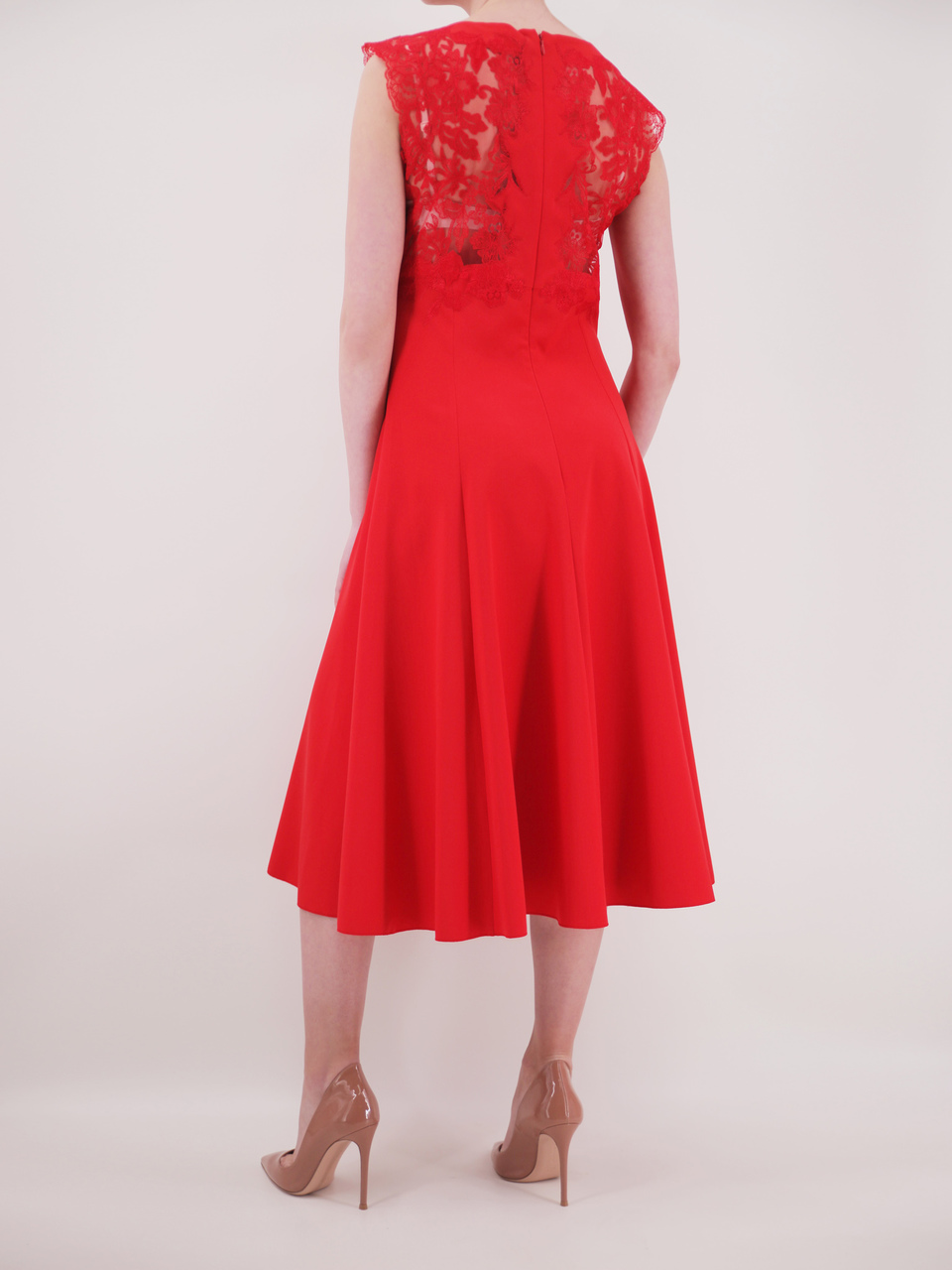 ERMANNO SCERVINO Красное полиэстеровое повседневное платье, фото 3
