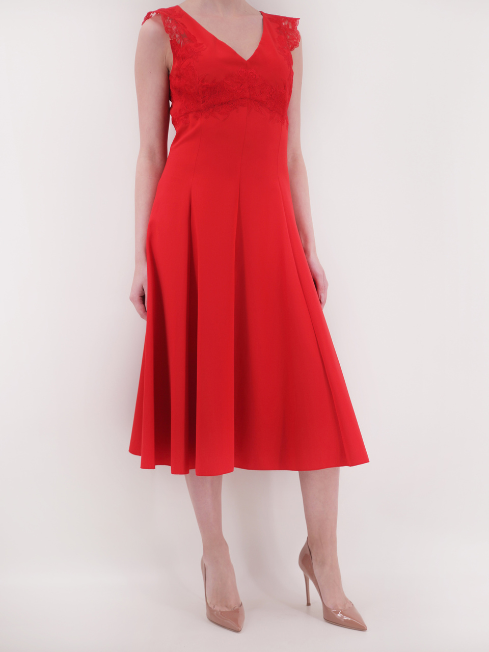 ERMANNO SCERVINO Красное полиэстеровое повседневное платье, фото 2