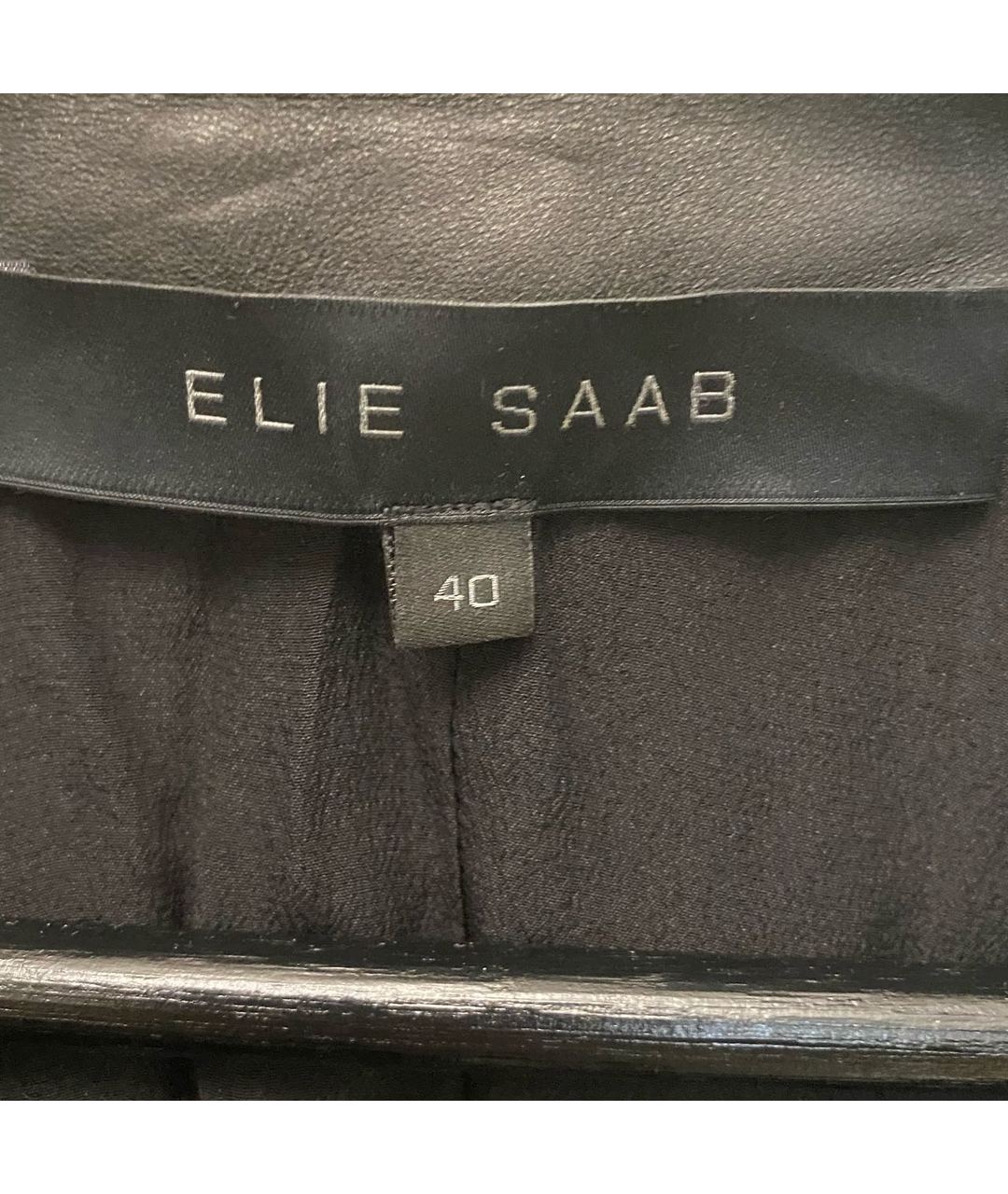 ELIE SAAB Черный кожаный жакет/пиджак, фото 2