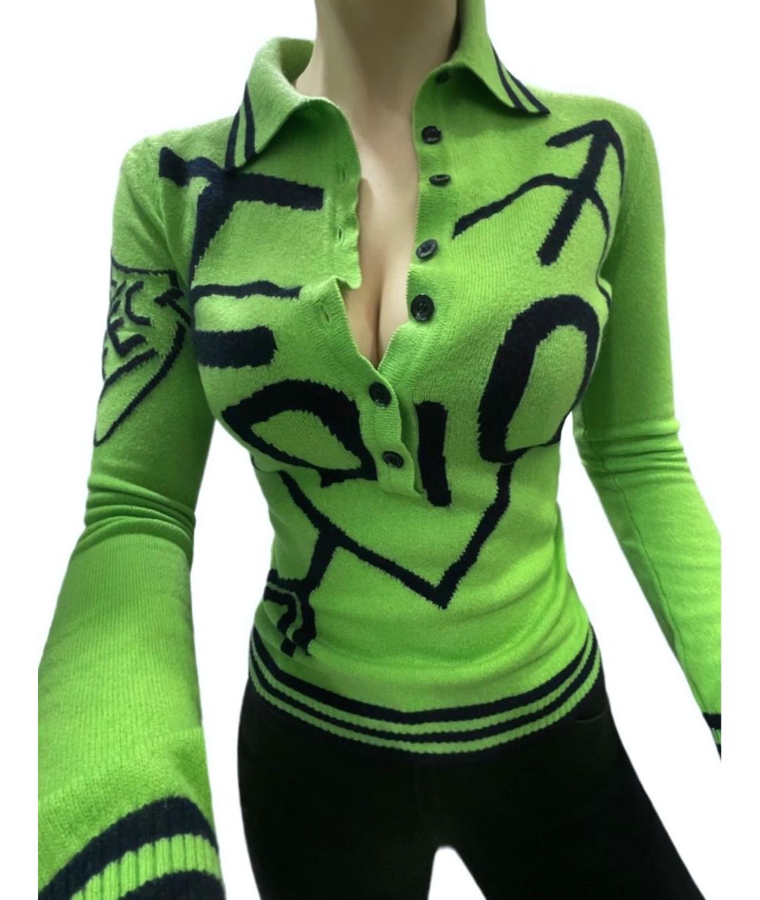 CHRISTIAN DIOR PRE-OWNED Зеленый кашемировый джемпер / свитер, фото 2